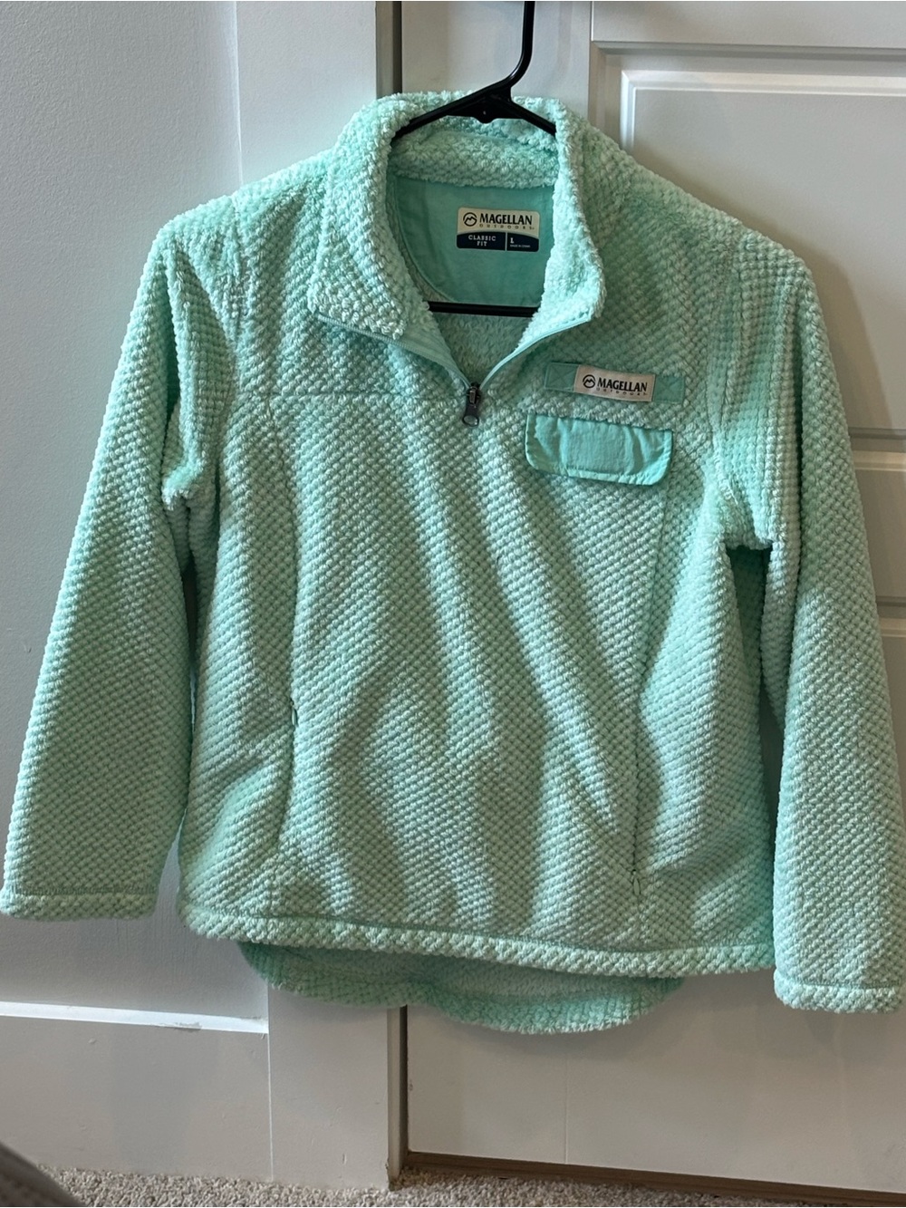 Magellan Outdoors Kids Mint Green Quarter-Zip Fleece Pullover